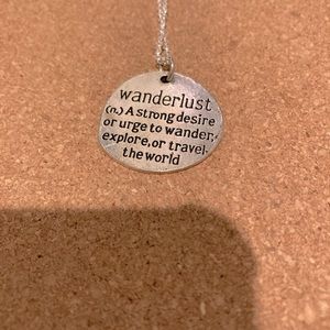 Wanderlust stamped necklace